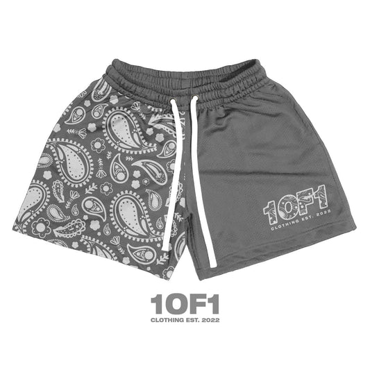 Frost Gray paisley Mesh Shorts